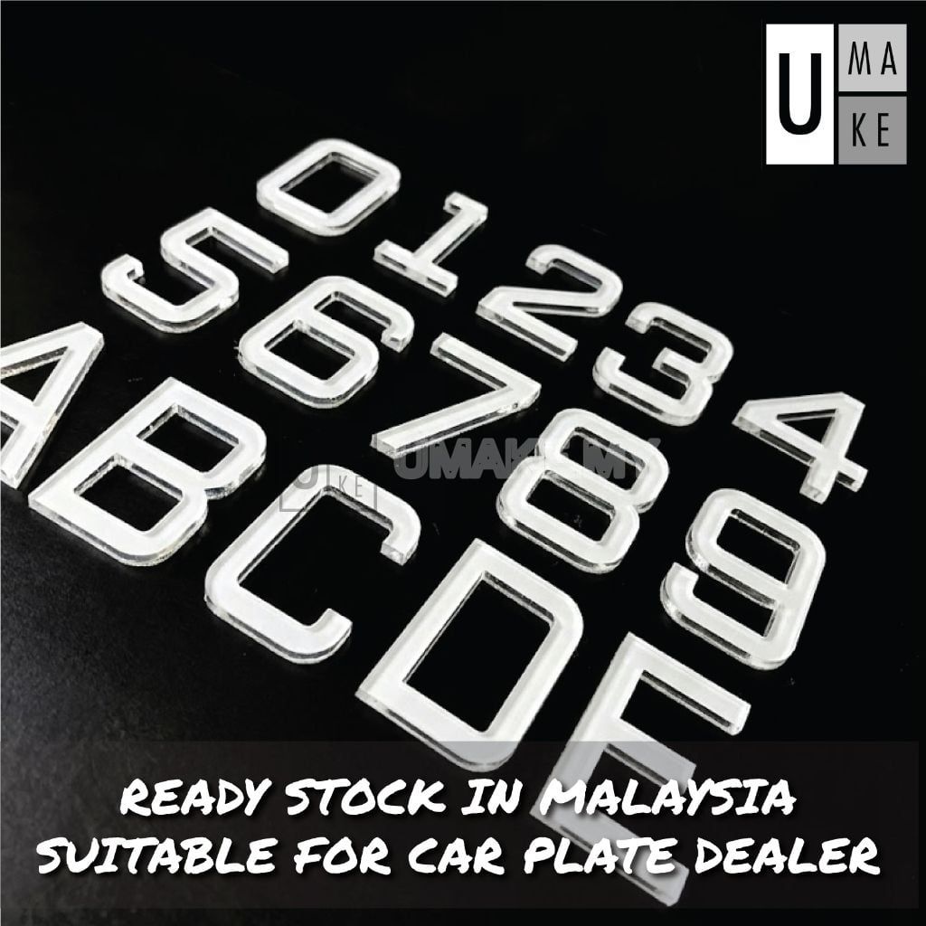 3D Crystal Acrylic Car Number Plate (6mm)
