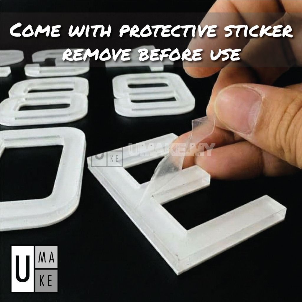 3D Crystal Acrylic Car Number Plate (6mm)