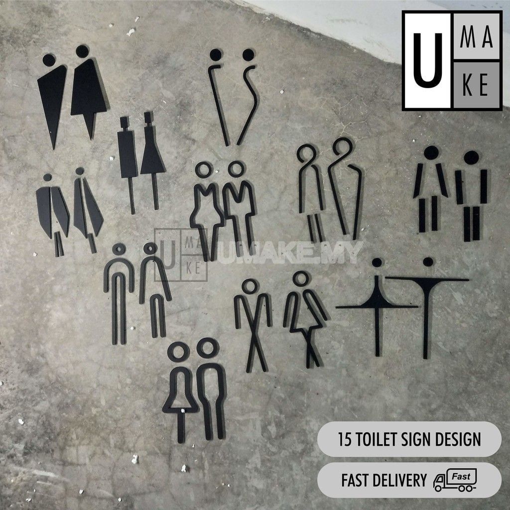 3D Acrylic Toilet Sign