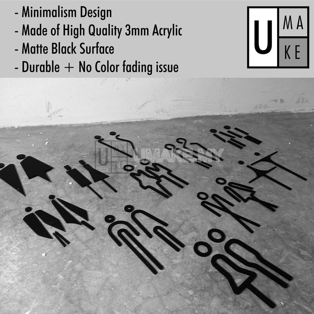 3D Acrylic Toilet Sign