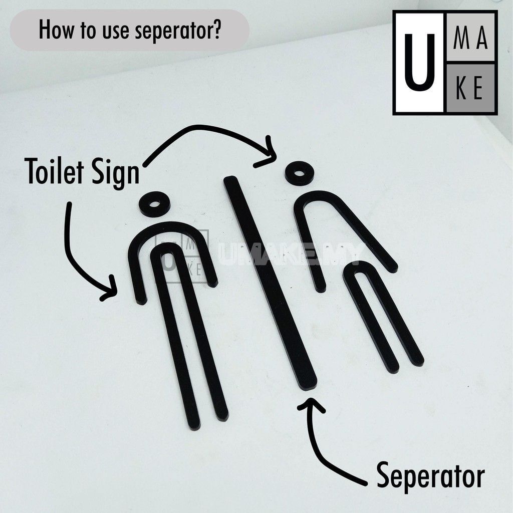 3D Acrylic Toilet Sign