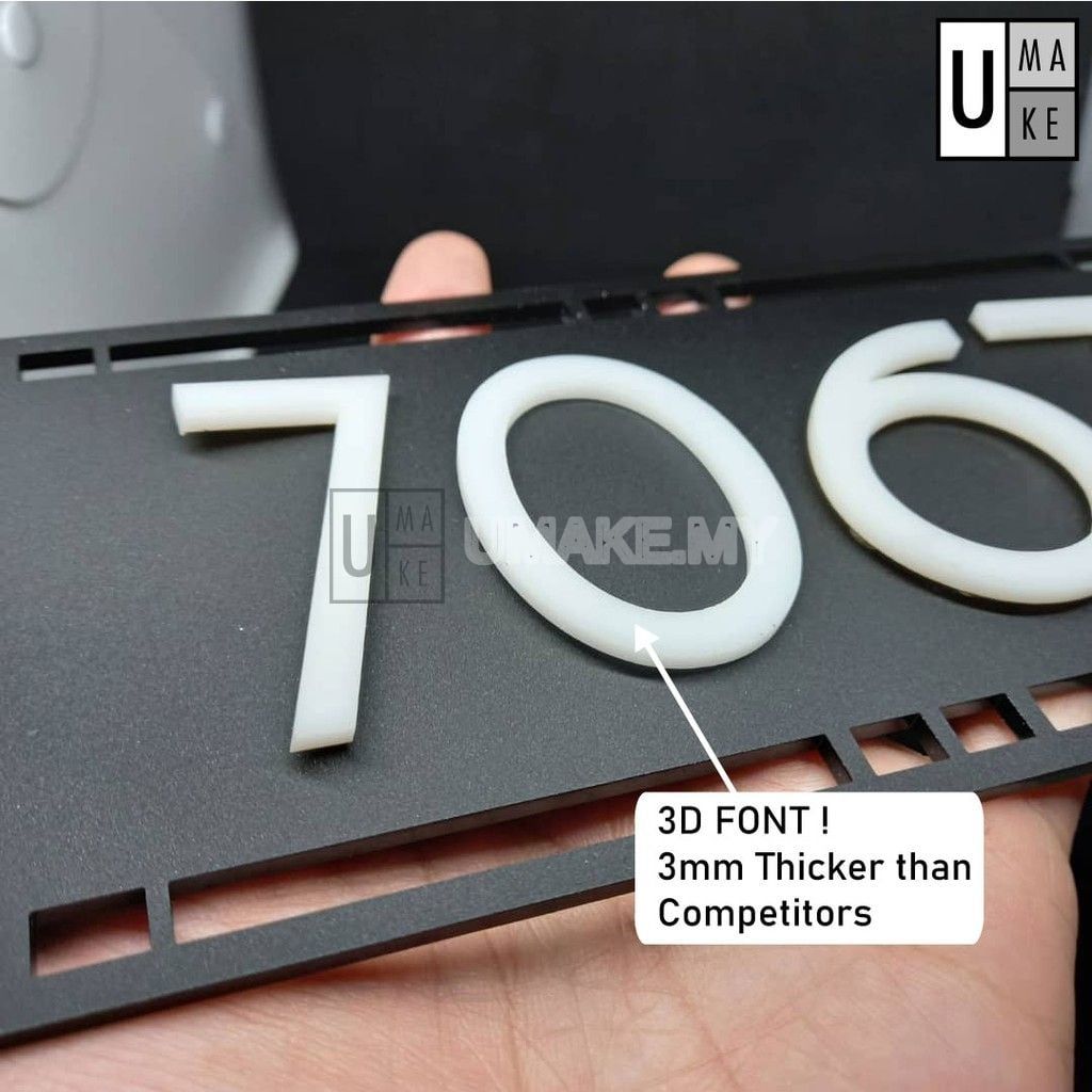 Custom 3D Acrylic House Number (Large)