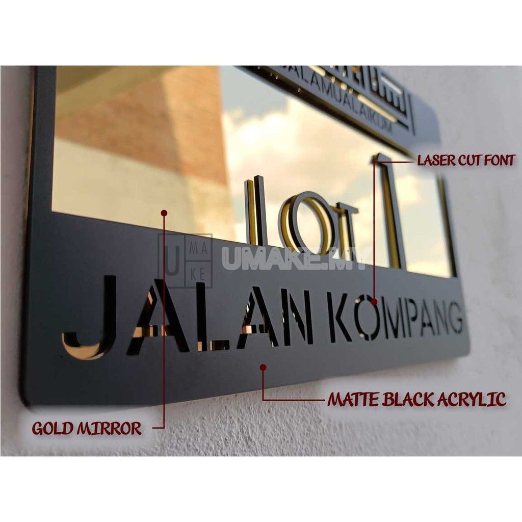 Assalamualaikum Kufi House Number Plate