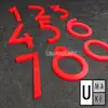 Red Acrylic House Number Digits view 2