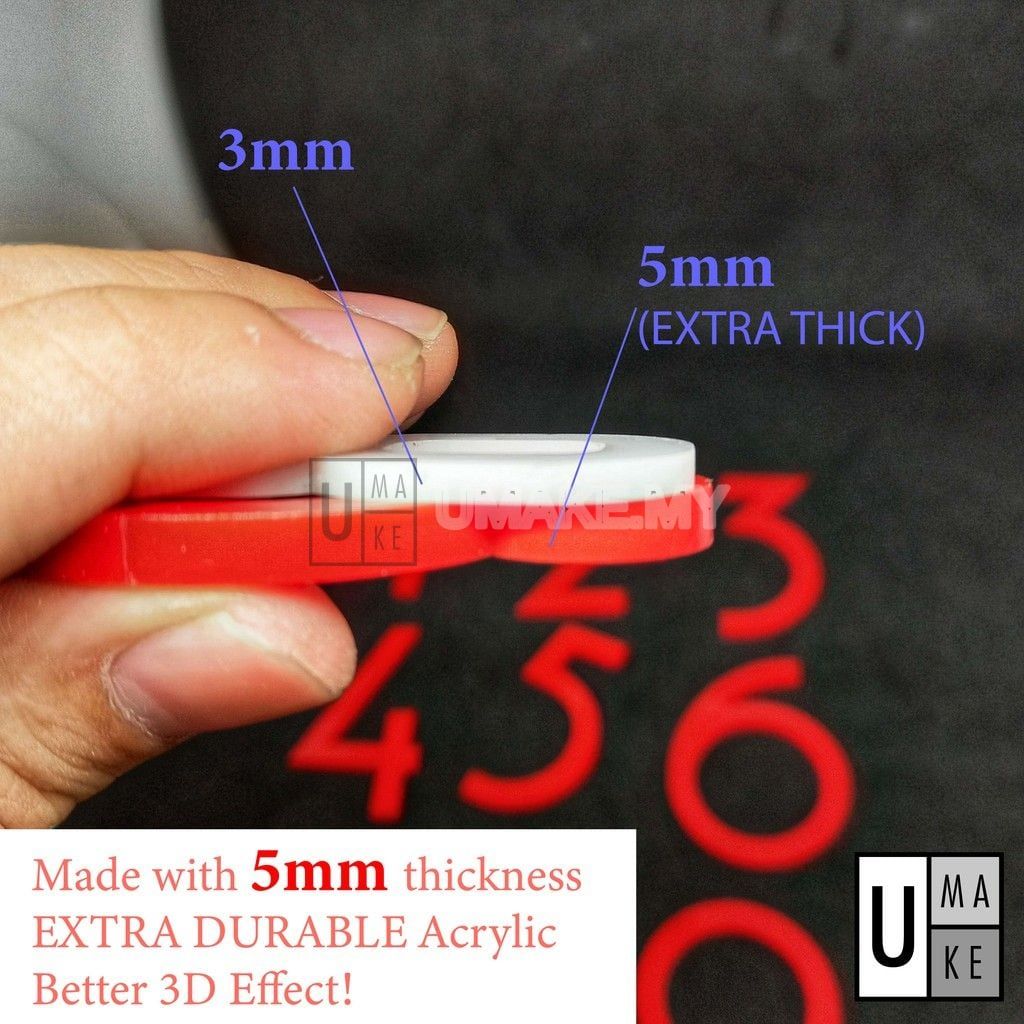 Red Acrylic House Number Digits