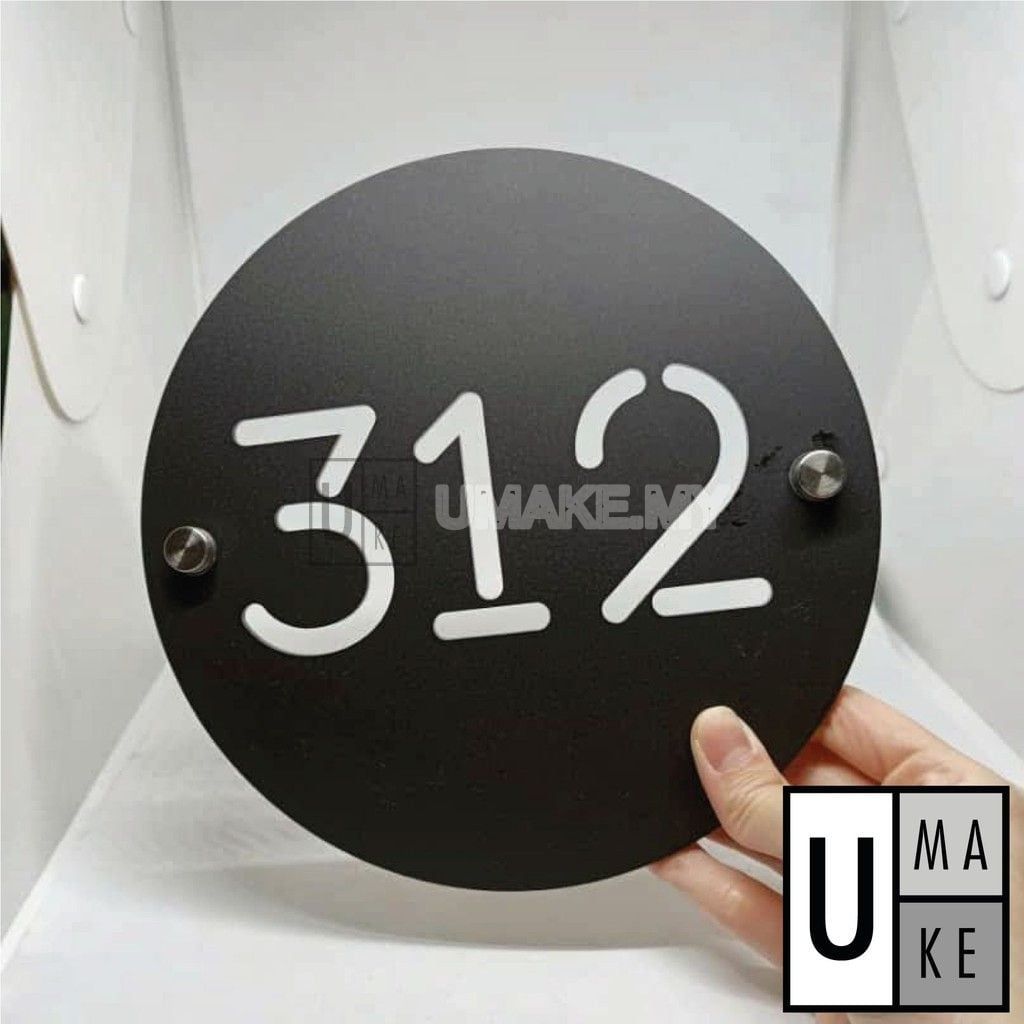 Custom Minimalist Acrylic House Number Plate (19x19cm)