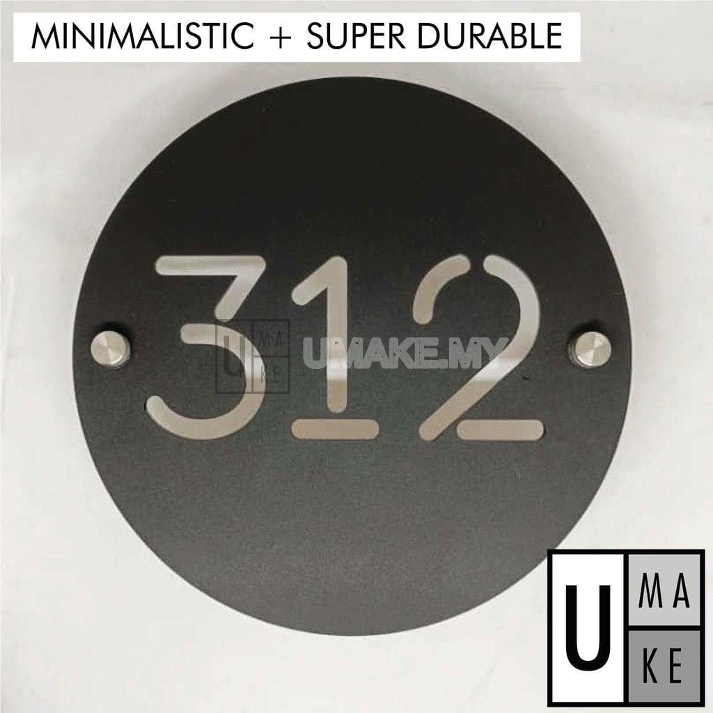 Custom Minimalist Acrylic House Number Plate (19x19cm)