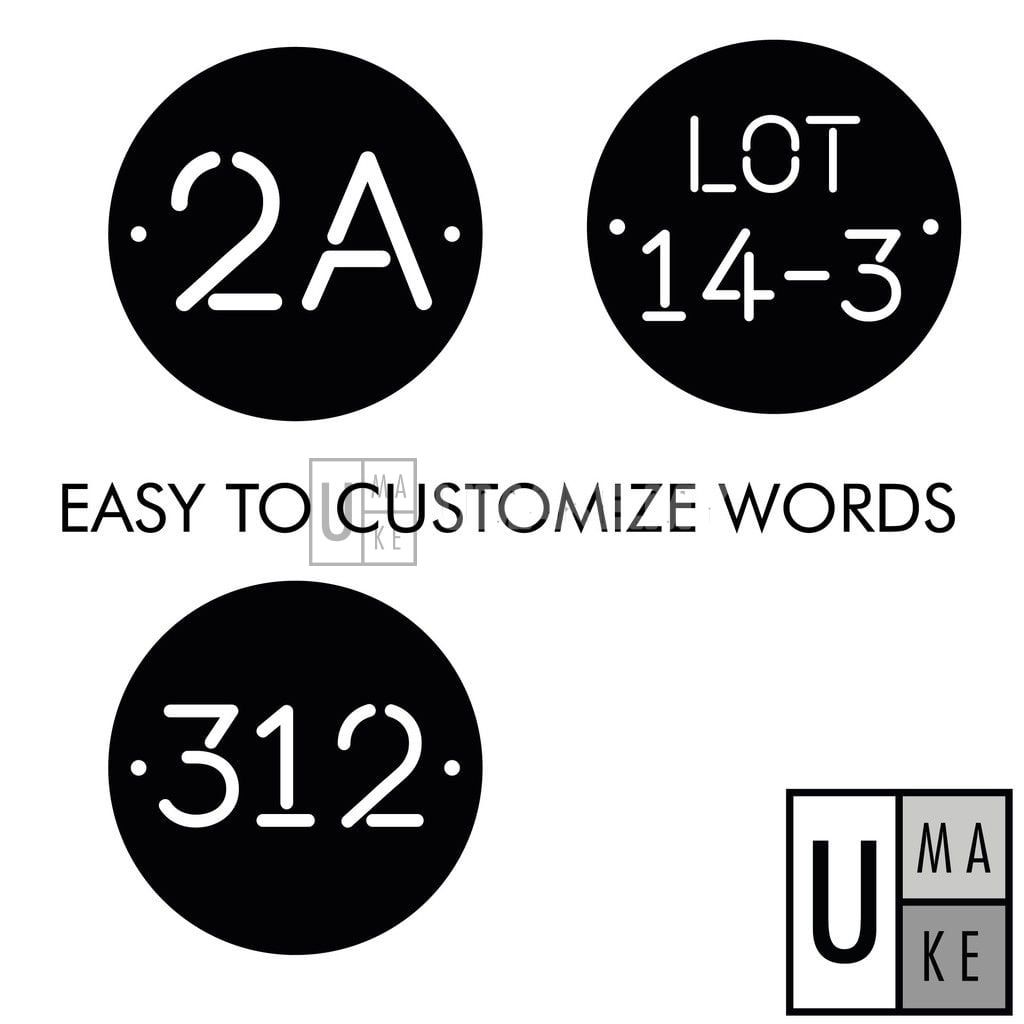 Custom Minimalist Acrylic House Number Plate (19x19cm)