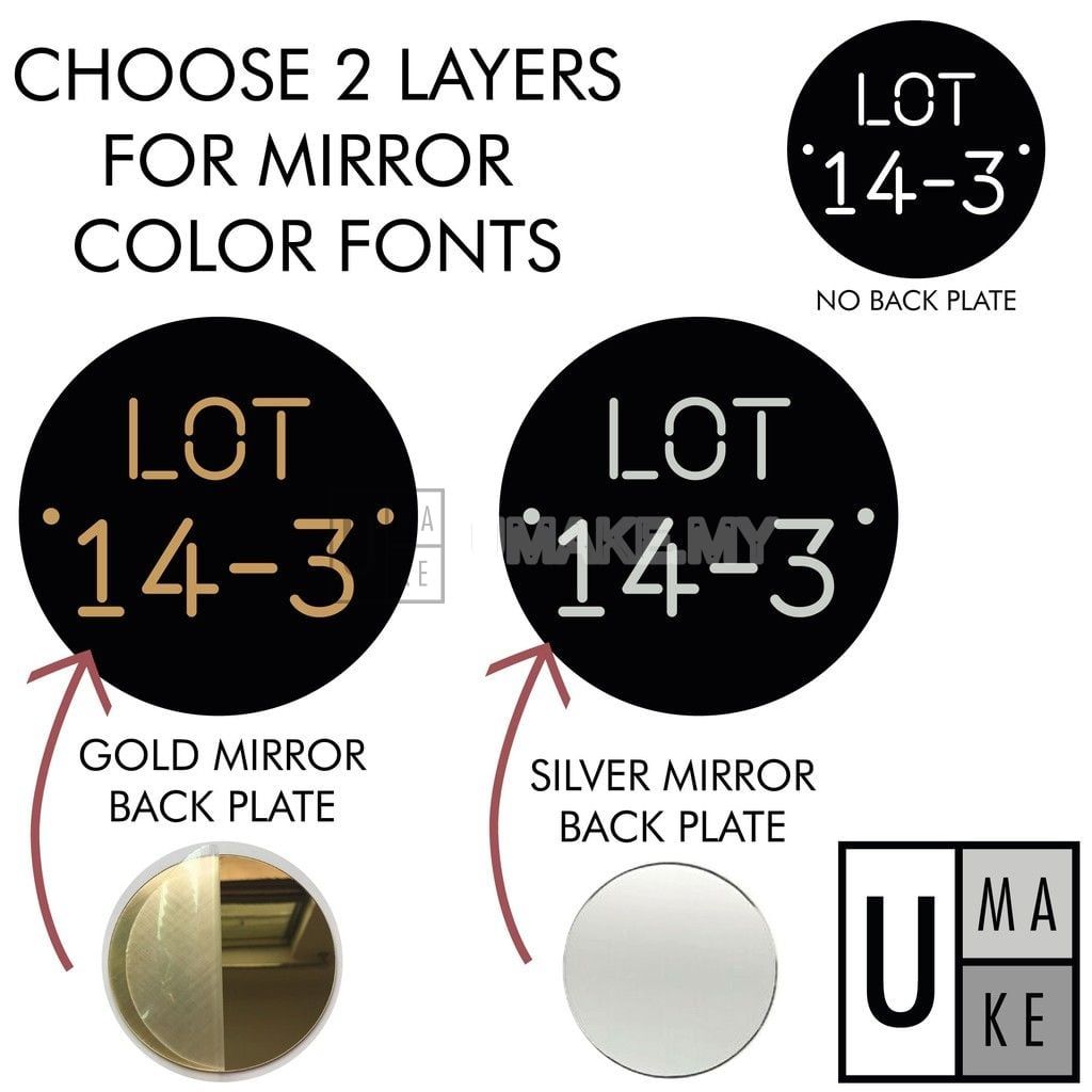 Custom Minimalist Acrylic House Number Plate (19x19cm)