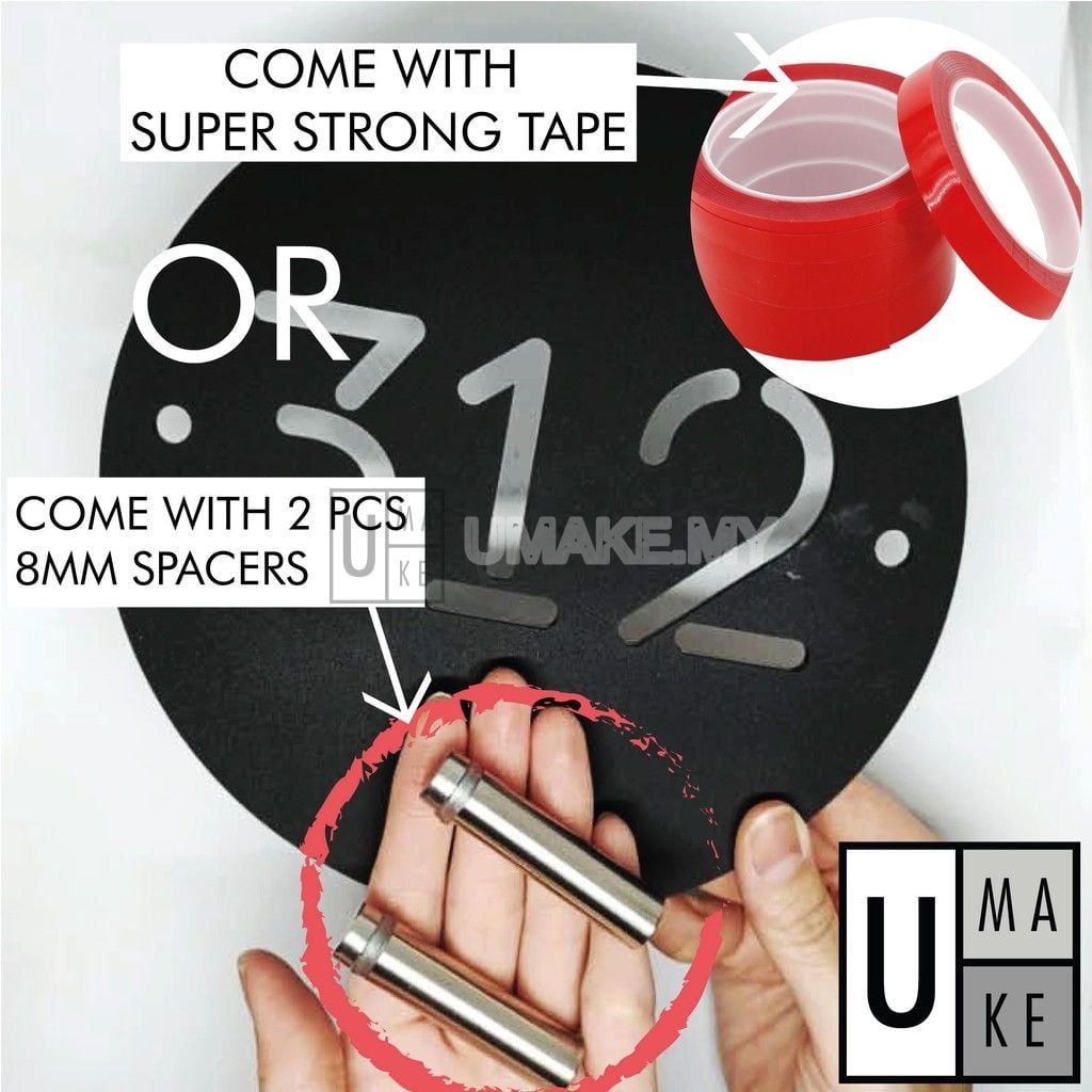 Custom Minimalist Acrylic House Number Plate (19x19cm)