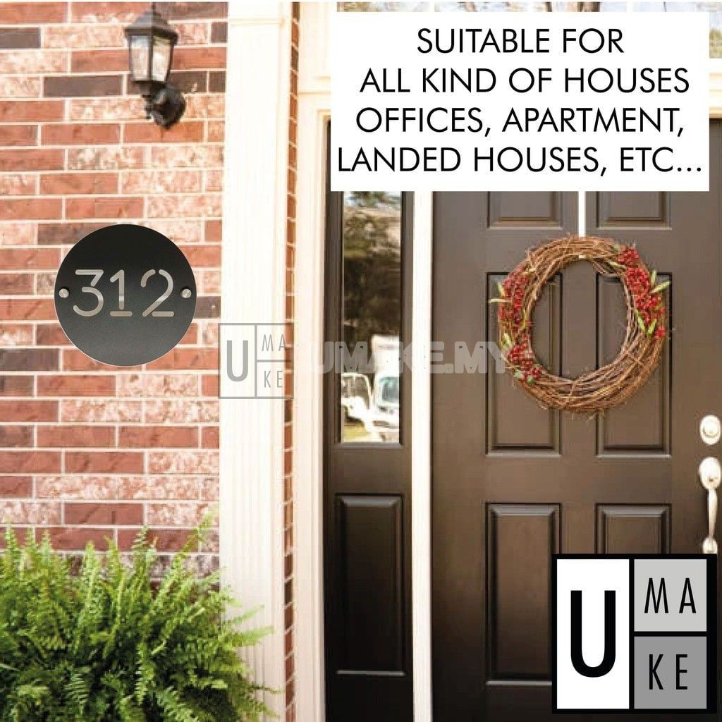 Custom Minimalist Acrylic House Number Plate (19x19cm)