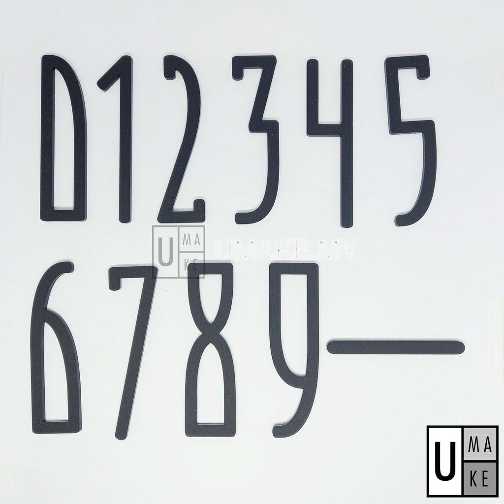 Black Acrylic Door Number Plaque (10cm)