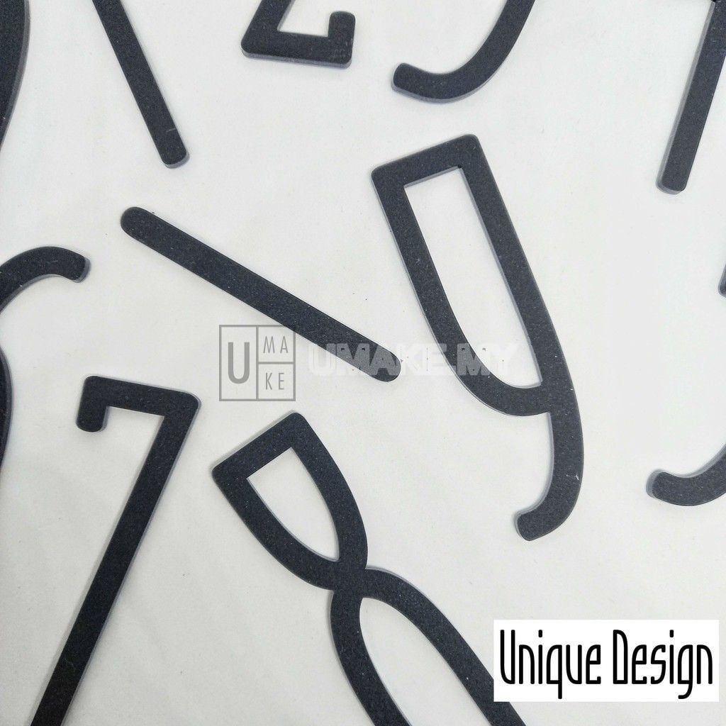 Black Acrylic Door Number Plaque (10cm)