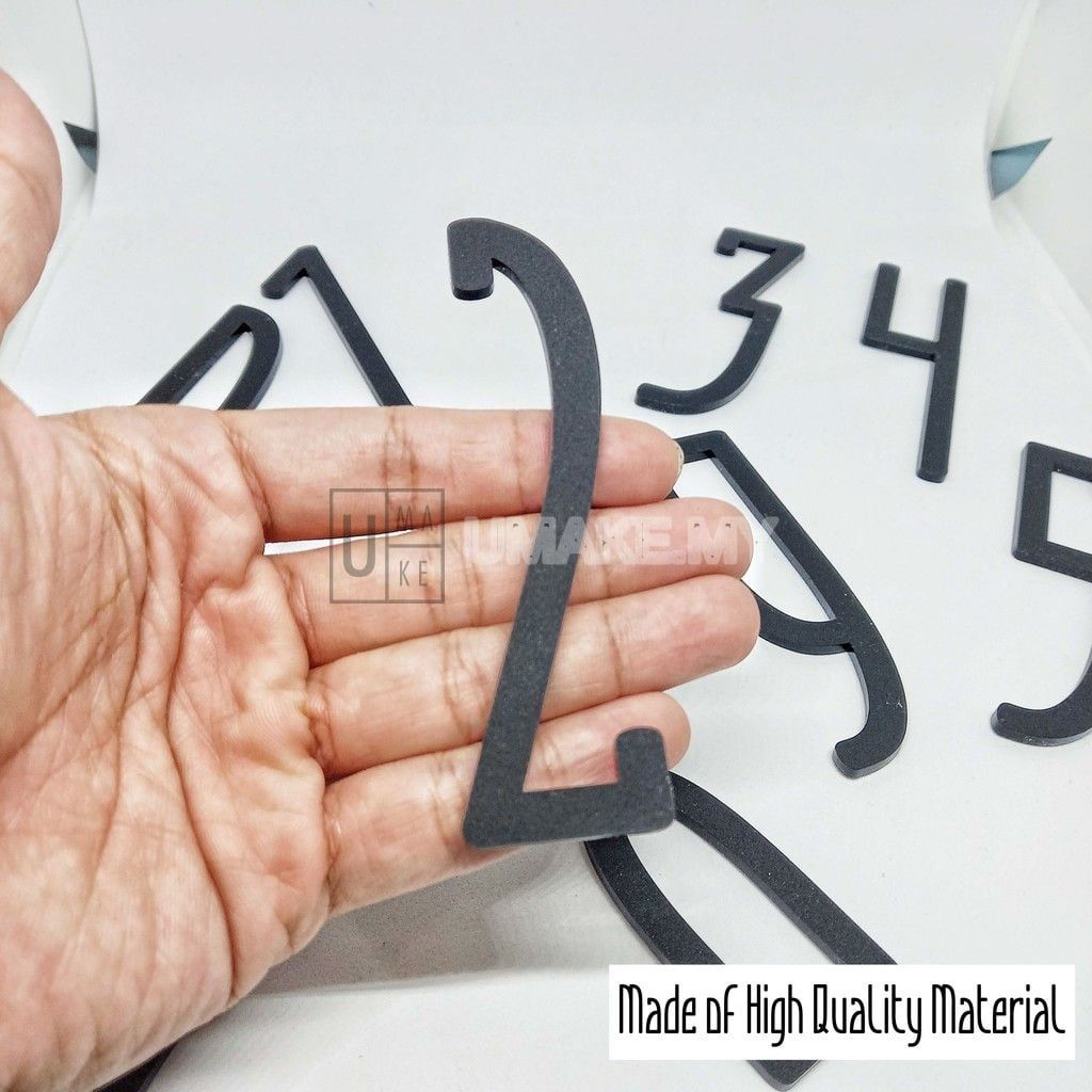 Black Acrylic Door Number Plaque (10cm)