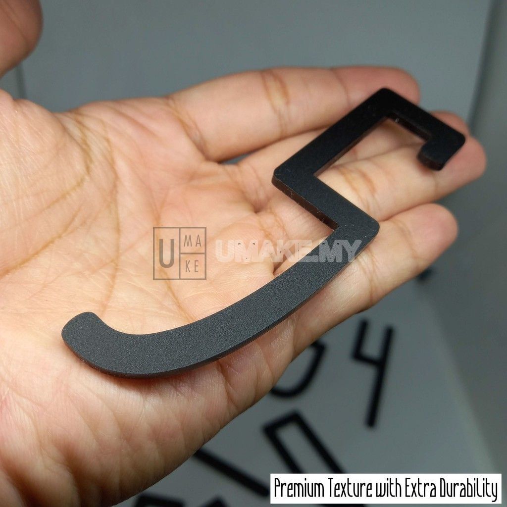 Black Acrylic Door Number Plaque (10cm)