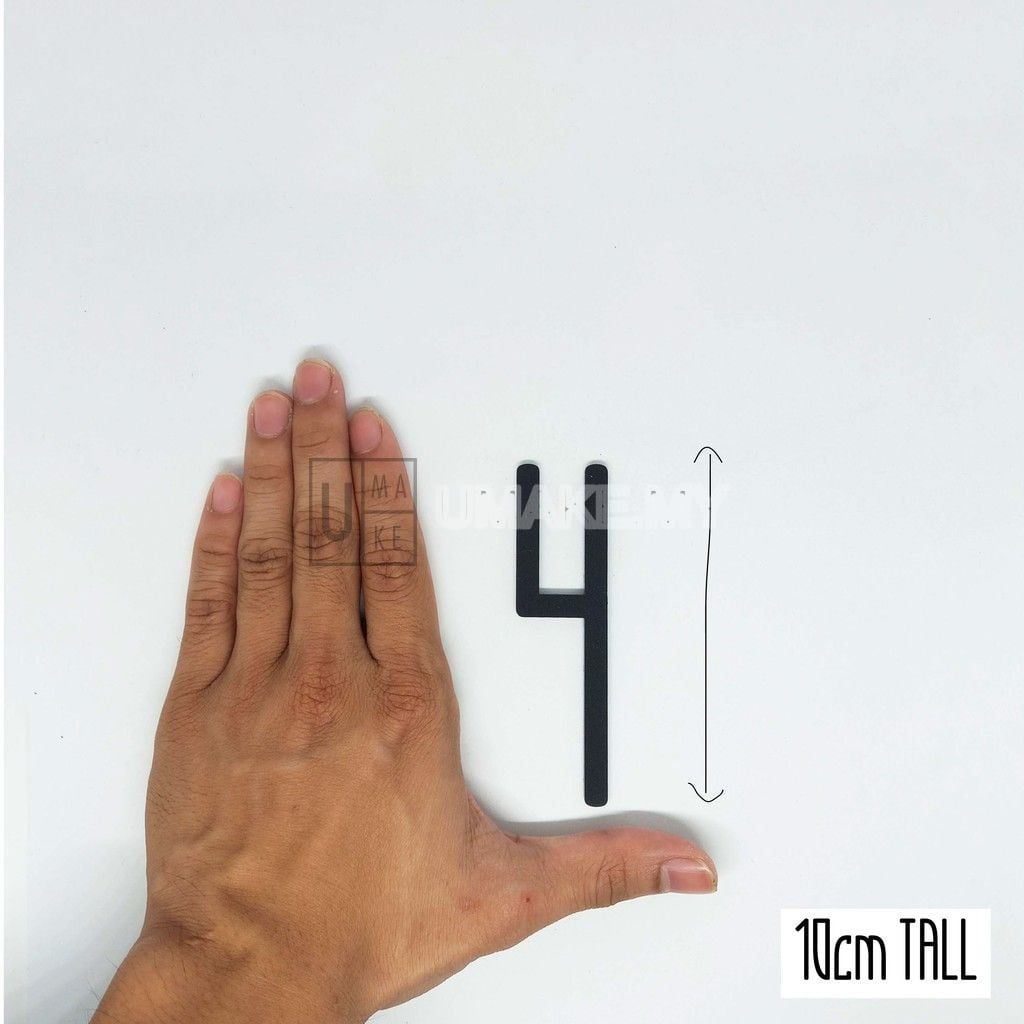 Black Acrylic Door Number Plaque (10cm)