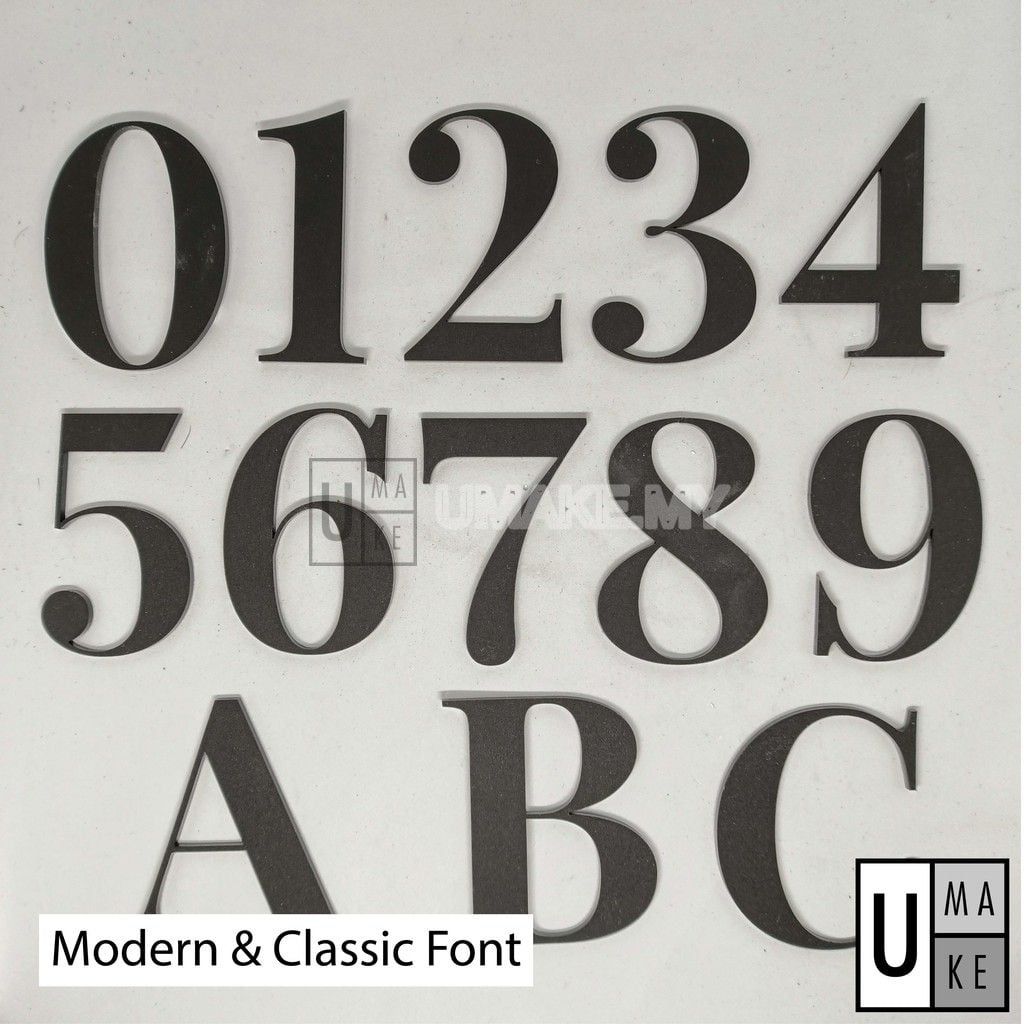 Black Matte Acrylic House Number Digit