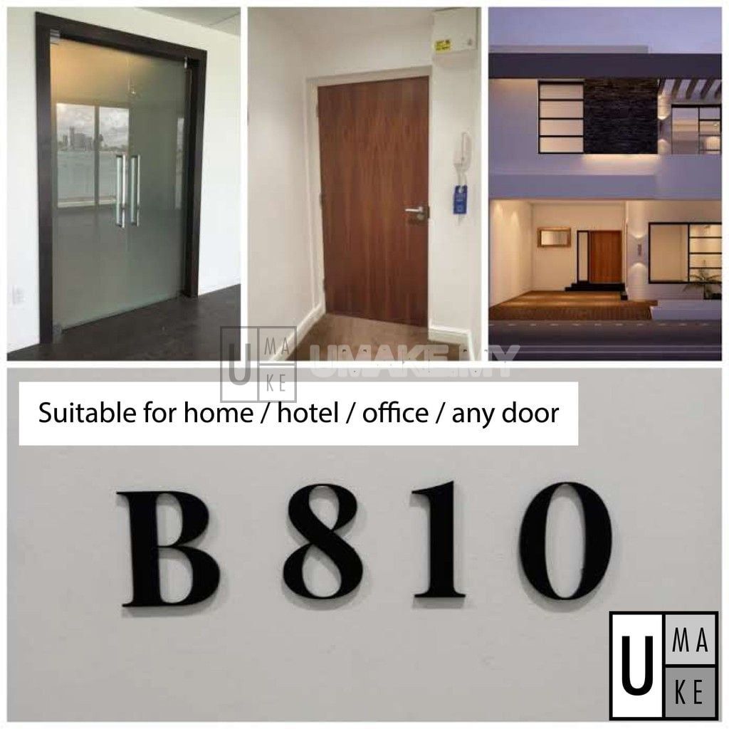 Black Matte Acrylic House Number Digit