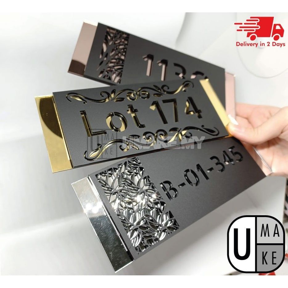 Modern Acrylic House Number Plate