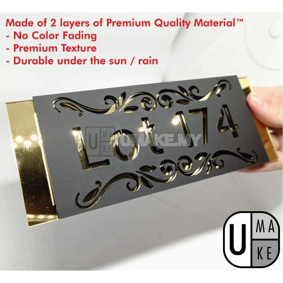 Modern Acrylic House Number Plate