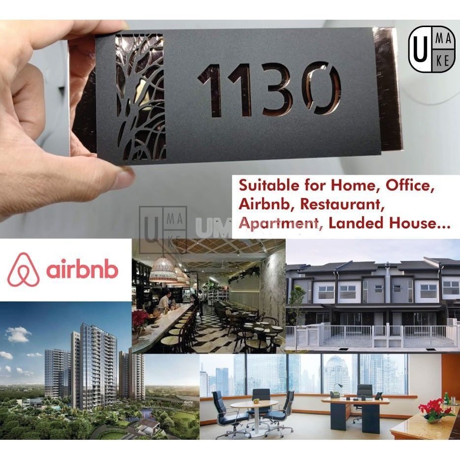 Modern Acrylic House Number Plate