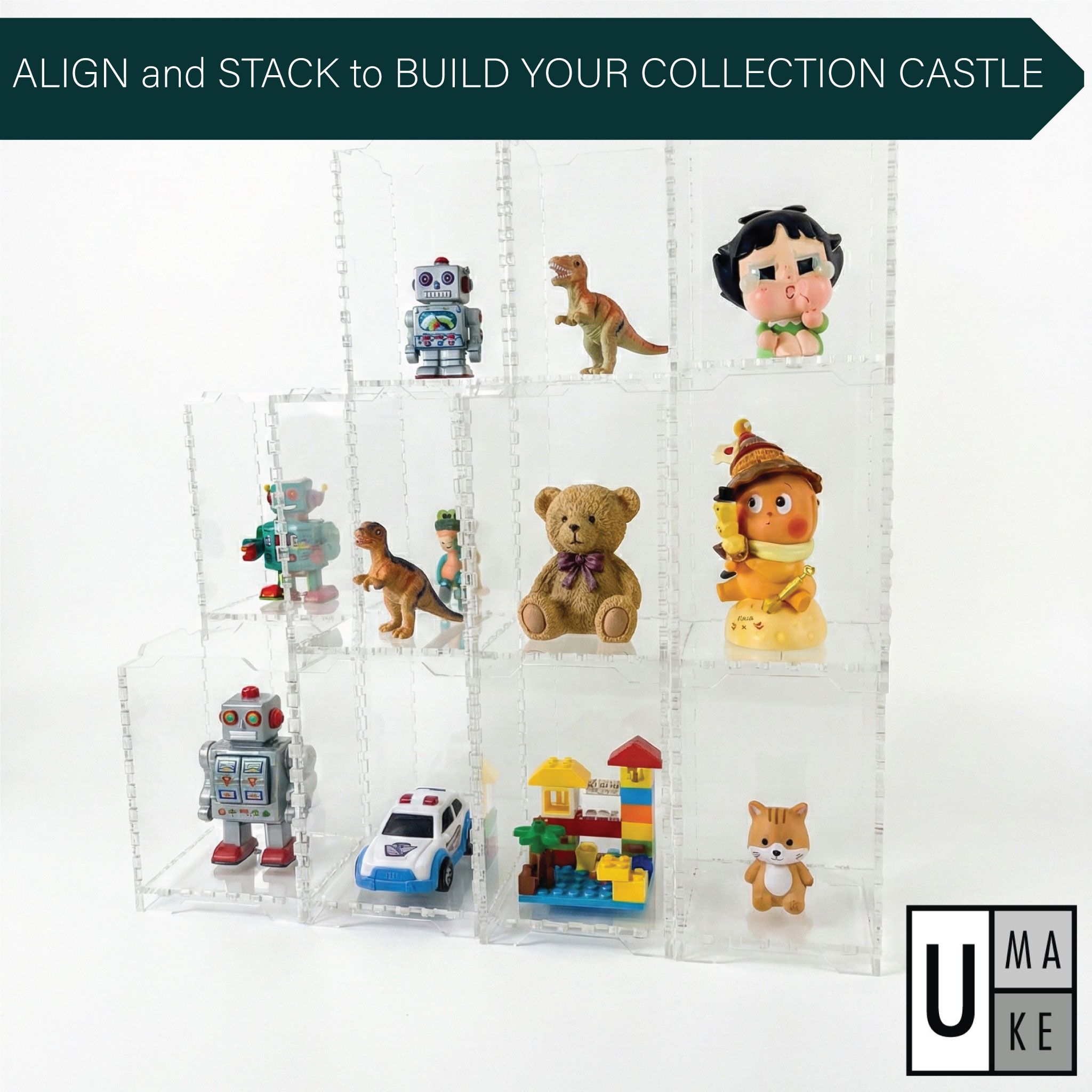 Acrylic Self-Assembly Display Case (Stackable & Dustproof)