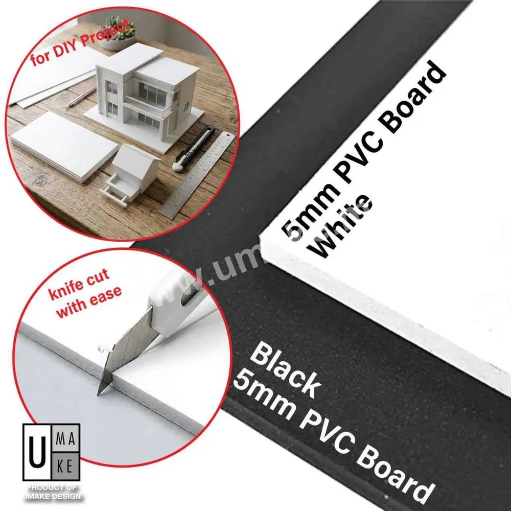 5mm PVC Foam Board Sheet | Waterproof White & Black (Custom Cut)