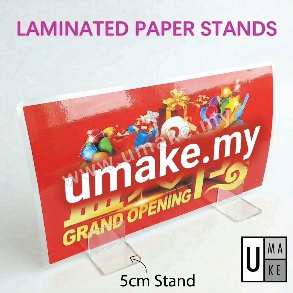 Clear Acrylic Sign Holder Stand Base | 5mm Slot Display for KT Board, Menus & Laminated Paper