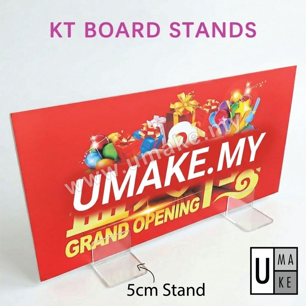 Clear Acrylic Sign Holder Stand Base | 5mm Slot Display for KT Board, Menus & Laminated Paper