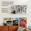 Clear Acrylic Wall Shelf | Wall-Mounted Floating Magazine Rack & Bookshelf Display Organizer view 2