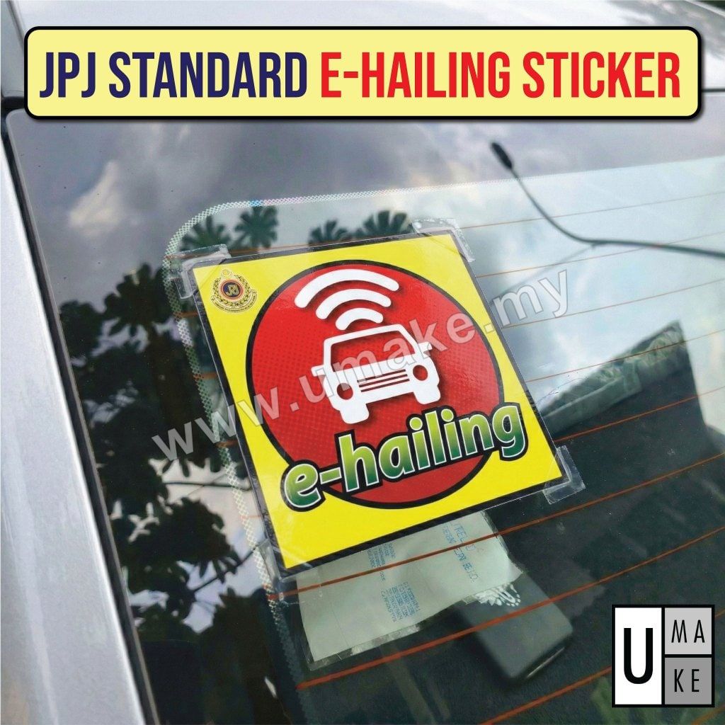 E-hailing Car Sticker (JPJ Certified Size) | Windscreen Sticker for Grab & inDrive Drivers