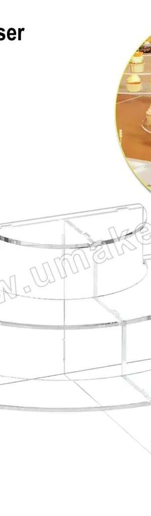 Acrylic Tiered Display Stand | Rounded Ladder Shelf Showcase (Toys, Cosmetics, Collectibles)