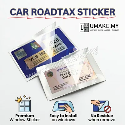 Roadtax Sticker (Transparent) | Puspakom Windscreen Sticker Cukai Jalan (Pelekat Cermin)