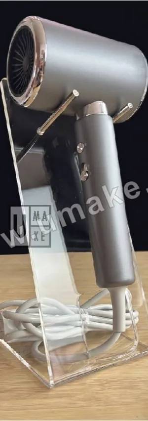 Acrylic Hair Dryer Display Stand | Vanity & Salon Holder (Tempat Paparan Pengering Rambut)