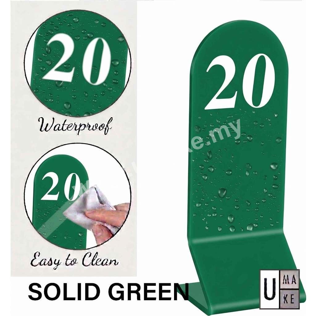 Standing Acrylic Table Numbers Set | Restaurant, Hawker & Event (Nombor Meja)