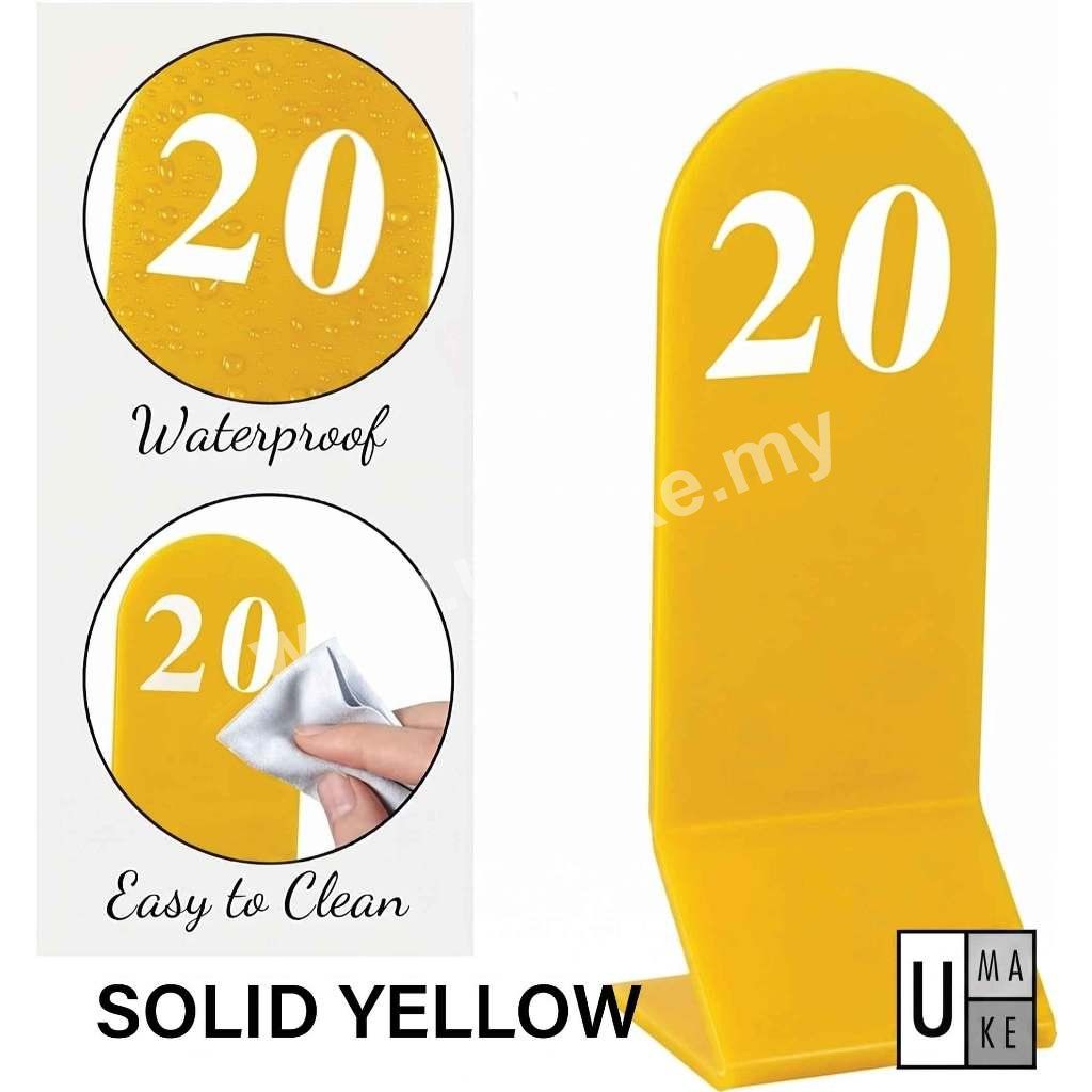Standing Acrylic Table Numbers Set | Restaurant, Hawker & Event (Nombor Meja)