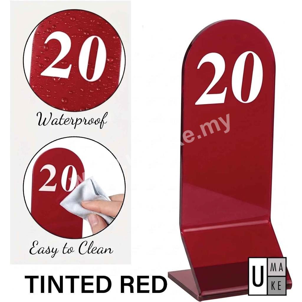 Standing Acrylic Table Numbers Set | Restaurant, Hawker & Event (Nombor Meja)
