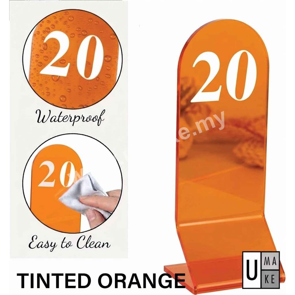 Standing Acrylic Table Numbers Set | Restaurant, Hawker & Event (Nombor Meja)
