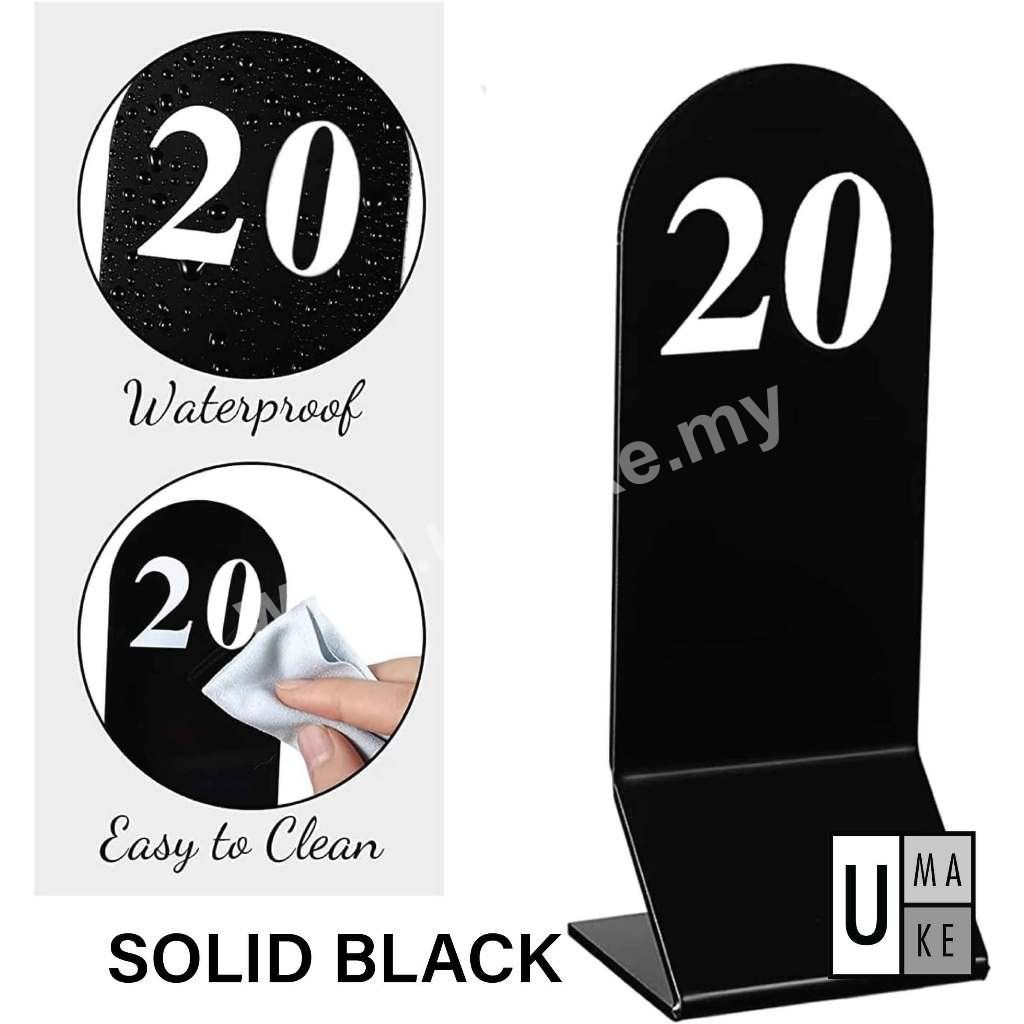 Standing Acrylic Table Numbers Set | Restaurant, Hawker & Event (Nombor Meja)