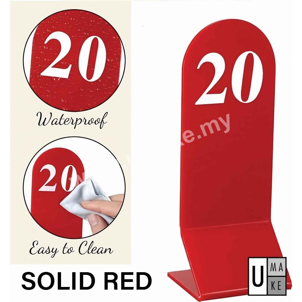 Standing Acrylic Table Numbers Set | Restaurant, Hawker & Event (Nombor Meja)
