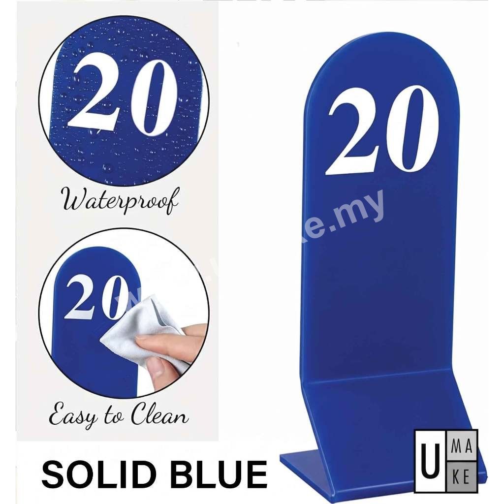 Standing Acrylic Table Numbers Set | Restaurant, Hawker & Event (Nombor Meja)