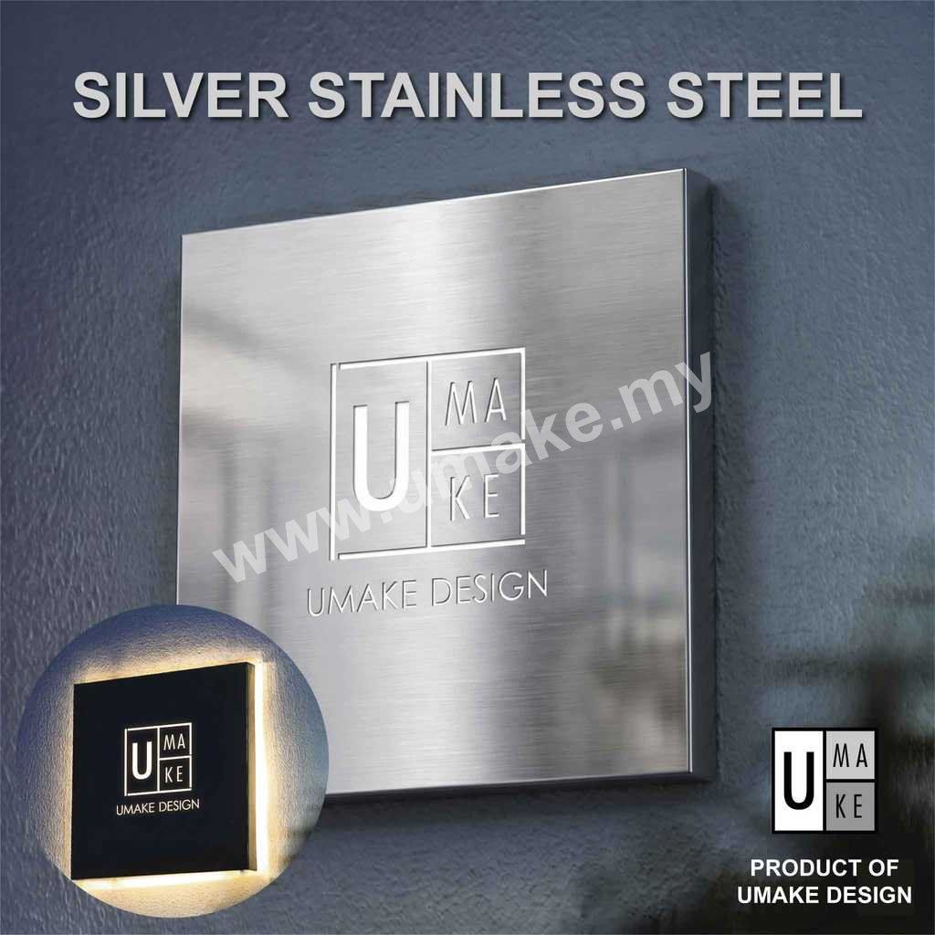 Stainless Steel Brushed LED Lightbox Signboard | Outdoor 3D Laser-Cut Shop Front Sign view 4