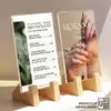 Rubberwood & Acrylic Menu / Poster Standee | 2-in-1 Cafe Display Stand view 1